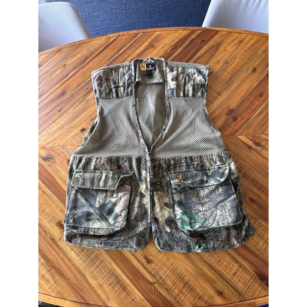 Browning Upland Dove Hunting Vest Mens Large Realtree Camo Mesh Bird Game Pouch